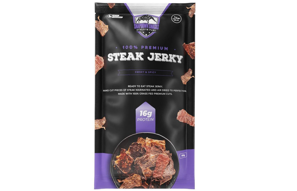 Sweet and Spicy beef jerky - Snapdown Snacks     
