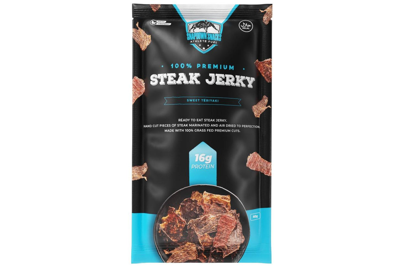 Sweet Teriyaki Beef Jerky - Snapdown Snacks     